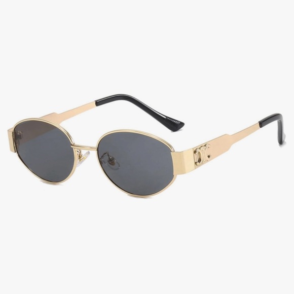 Triomphe 54MM Oval Sunglasses gold/gray - Picture 1 of 1
